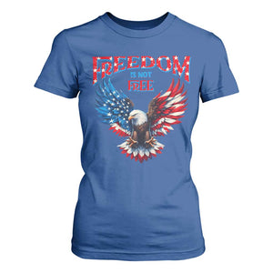 American Flag Bald Eagle T Shirt For Women Patriotic Eagle 4th of July Freedom Is Not Free TS10 Royal Blue Print Your Wear
