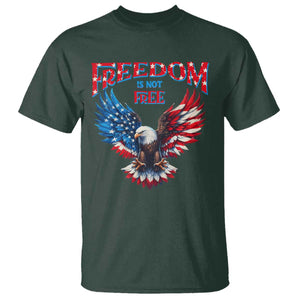 American Flag Bald Eagle T Shirt Patriotic Eagle 4th of July Freedom Is Not Free TS10 Dark Forest Green Print Your Wear