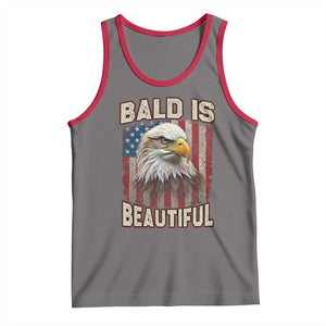 American Flag Bald Eagle Tank Top Bald Is Beautiful Retro 4th of July Independence Day TS10 Deep Heather Red Print Your Wear