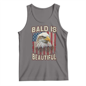 American Flag Bald Eagle Tank Top Bald Is Beautiful Retro 4th of July Independence Day TS10 Deep Heather Print Your Wear