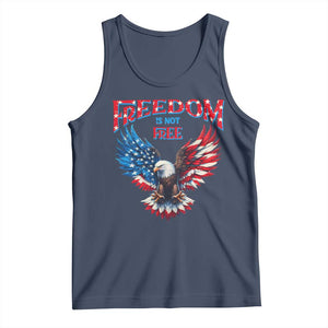 American Flag Bald Eagle Tank Top Patriotic Eagle 4th of July Freedom Is Not Free TS10 Navy Print Your Wear