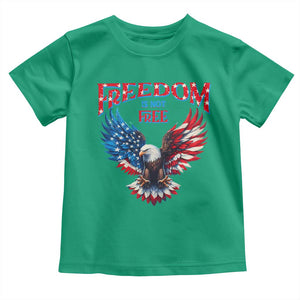 American Flag Bald Eagle Toddler T Shirt Patriotic Eagle 4th of July Freedom Is Not Free TS10 Irish Green Print Your Wear