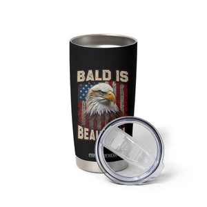 American Flag Bald Eagle Tumbler Cup Bald Is Beautiful Retro 4th of July Independence Day TS10 Print Your Wear