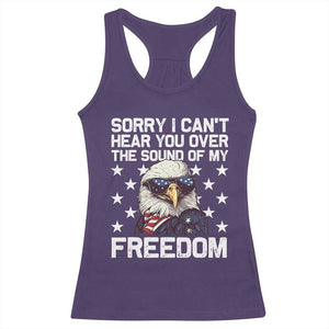 American Flag Eagle Racerback Tank Top Sorry I Cant Hear You Over The Sound Of My Freedom TS10 Purple Print Your Wear