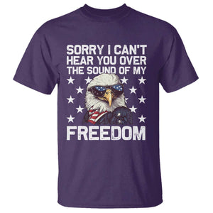 American Flag Eagle T Shirt Sorry I Cant Hear You Over The Sound Of My Freedom TS10 Purple Print Your Wear