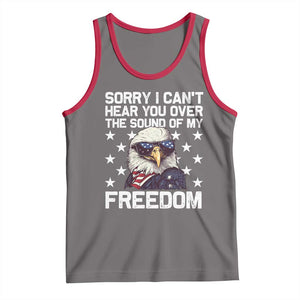 American Flag Eagle Tank Top Sorry I Cant Hear You Over The Sound Of My Freedom TS10 Deep Heather Red Print Your Wear
