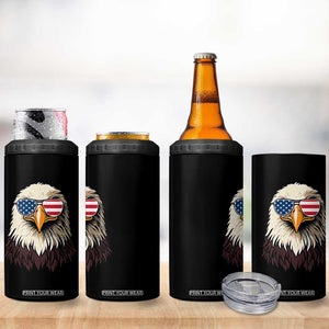 American Flag Patriotic Eagle 4 in 1 Can Cooler Tumbler 4th of July TS10 Print Your Wear