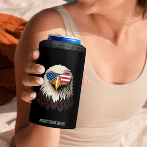 American Flag Patriotic Eagle 4 in 1 Can Cooler Tumbler 4th of July TS10 Print Your Wear