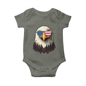 American Flag Patriotic Eagle Baby Onesie 4th of July TS10 Military Green Print Your Wear