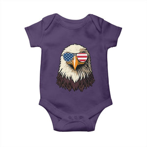 American Flag Patriotic Eagle Baby Onesie 4th of July TS10 Purple Print Your Wear