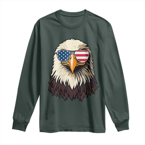 American Flag Patriotic Eagle Long Sleeve Shirt 4th of July TS10 Dark Forest Green Print Your Wear