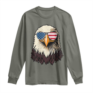 American Flag Patriotic Eagle Long Sleeve Shirt 4th of July TS10 Military Green Print Your Wear