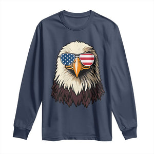 American Flag Patriotic Eagle Long Sleeve Shirt 4th of July TS10 Navy Print Your Wear