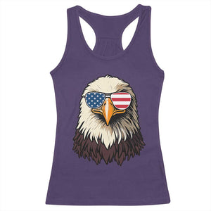 American Flag Patriotic Eagle Racerback Tank Top 4th of July TS10 Purple Print Your Wear