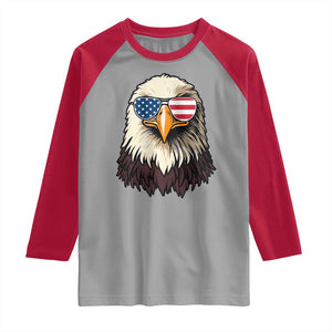 American Flag Patriotic Eagle Raglan Shirt 4th of July TS10 Sport Gray Red Print Your Wear