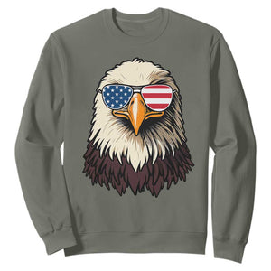 American Flag Patriotic Eagle Sweatshirt 4th of July TS10 Military Green Print Your Wear