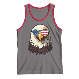 American Flag Patriotic Eagle Tank Top 4th of July TS10 Deep Heather Red Print Your Wear