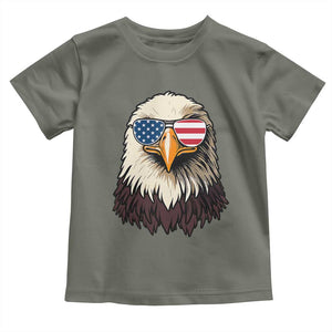 American Flag Patriotic Eagle Toddler T Shirt 4th of July TS10 Military Green Print Your Wear