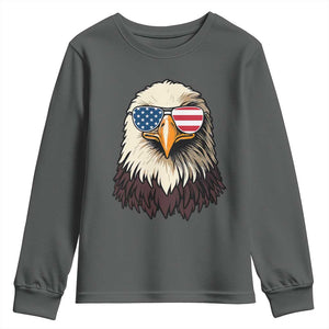 American Flag Patriotic Eagle Youth Sweatshirt 4th of July TS10 Dark Heather Print Your Wear