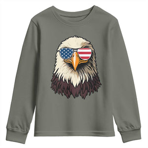 American Flag Patriotic Eagle Youth Sweatshirt 4th of July TS10 Military Green Print Your Wear