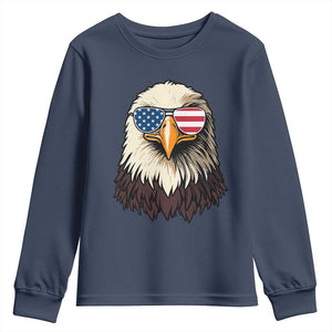 American Flag Patriotic Eagle Youth Sweatshirt 4th of July TS10 Navy Print Your Wear