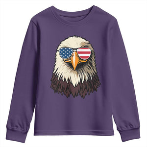 American Flag Patriotic Eagle Youth Sweatshirt 4th of July TS10 Purple Print Your Wear