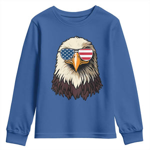 American Flag Patriotic Eagle Youth Sweatshirt 4th of July TS10 Royal Blue Print Your Wear