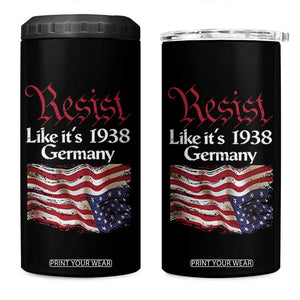 American Flag Resist 4 in 1 Can Cooler Tumbler Like It's 1938 Germany TS02 One Size: 16 oz Black Print Your Wear