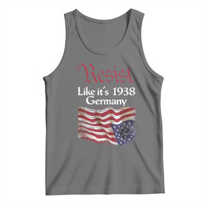 American Flag Resist Tank Top Like It's 1938 Germany TS02 Black Heather Print Your Wear