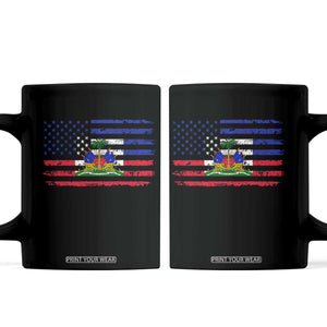 American Haitian Haiti USA Flag Coffee Mug TS11 Black Print Your Wear