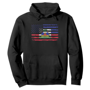 American Haitian Haiti USA Flag Hoodie TS11 Black Print Your Wear