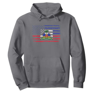 American Haitian Haiti USA Flag Hoodie TS11 Charcoal Print Your Wear