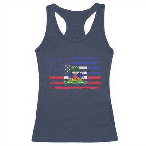 American Haitian Haiti USA Flag Racerback Tank Top TS11 Navy Print Your Wear