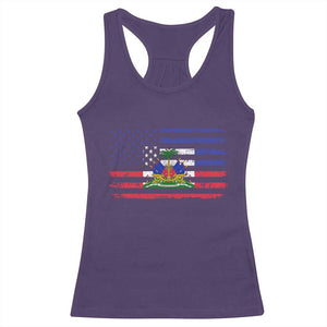 American Haitian Haiti USA Flag Racerback Tank Top TS11 Purple Print Your Wear