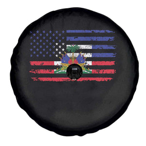 American Haitian Haiti USA Flag Spare Tire Cover TS11 Print Your Wear