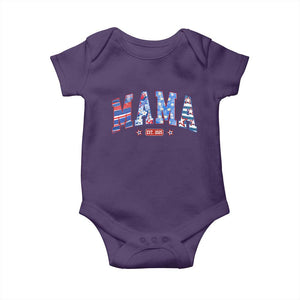 American Mama Est 2025 Baby Onesie 4th of July Pregnancy Reveal TS10 Purple Print Your Wear