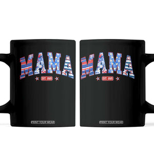 American Mama Est 2025 Coffee Mug 4th of July Pregnancy Reveal TS10 Black Print Your Wear