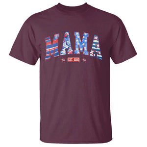 American Mama Est 2025 T Shirt 4th of July Pregnancy Reveal TS10 Maroon Print Your Wear