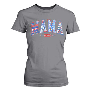 American Mama Est 2025 T Shirt For Women 4th of July Pregnancy Reveal TS10 Charcoal Print Your Wear