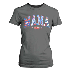 American Mama Est 2025 T Shirt For Women 4th of July Pregnancy Reveal TS10 Dark Heather Print Your Wear