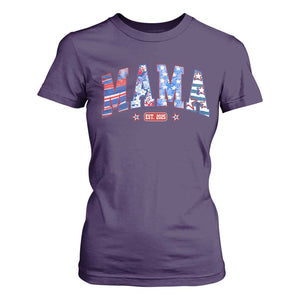American Mama Est 2025 T Shirt For Women 4th of July Pregnancy Reveal TS10 Purple Print Your Wear