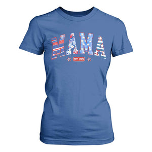 American Mama Est 2025 T Shirt For Women 4th of July Pregnancy Reveal TS10 Royal Blue Print Your Wear