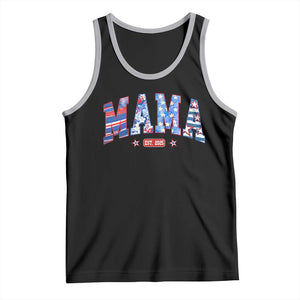 American Mama Est 2025 Tank Top 4th of July Pregnancy Reveal TS10 Black Athletic Heather Print Your Wear
