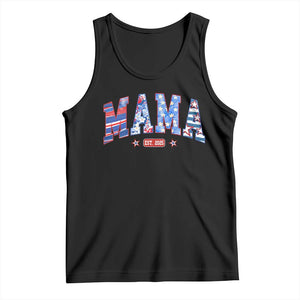 American Mama Est 2025 Tank Top 4th of July Pregnancy Reveal TS10 Black Print Your Wear
