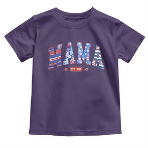 American Mama Est 2025 Toddler T Shirt 4th of July Pregnancy Reveal TS10 Purple Print Your Wear