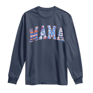 American Mama Long Sleeve Shirt 4th of July TS10 Navy Print Your Wear