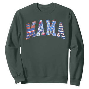 American Mama Sweatshirt 4th of July TS10 Dark Forest Green Print Your Wear