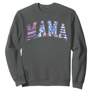 American Mama Sweatshirt 4th of July TS10 Dark Heather Print Your Wear