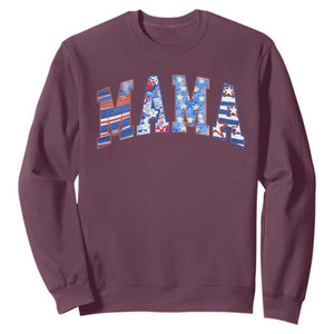 American Mama Sweatshirt 4th of July TS10 Maroon Print Your Wear