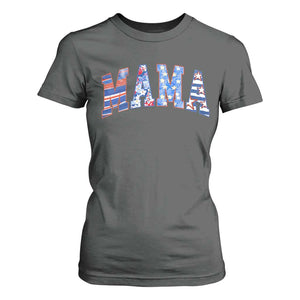 American Mama T Shirt For Women 4th of July TS10 Dark Heather Print Your Wear